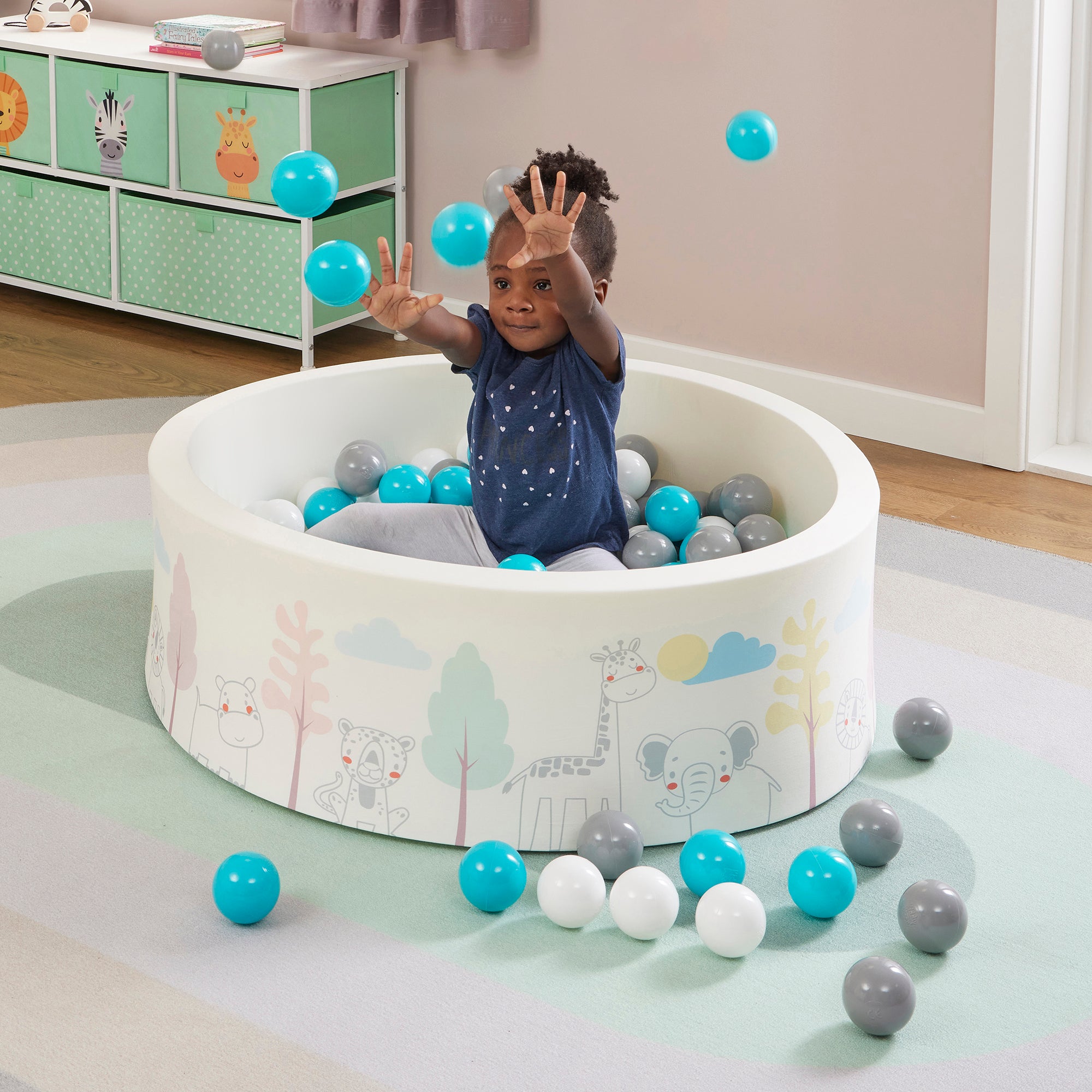 Kids Soft Foam Ball Pit with 200 balls – Sensory Play (6 Months-3 Years)
