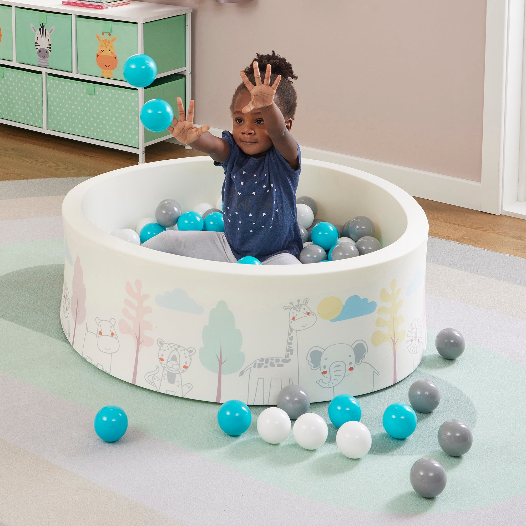 Kids Soft Foam Ball Pit with 200 balls – Sensory Play (6 Months-3 Years)