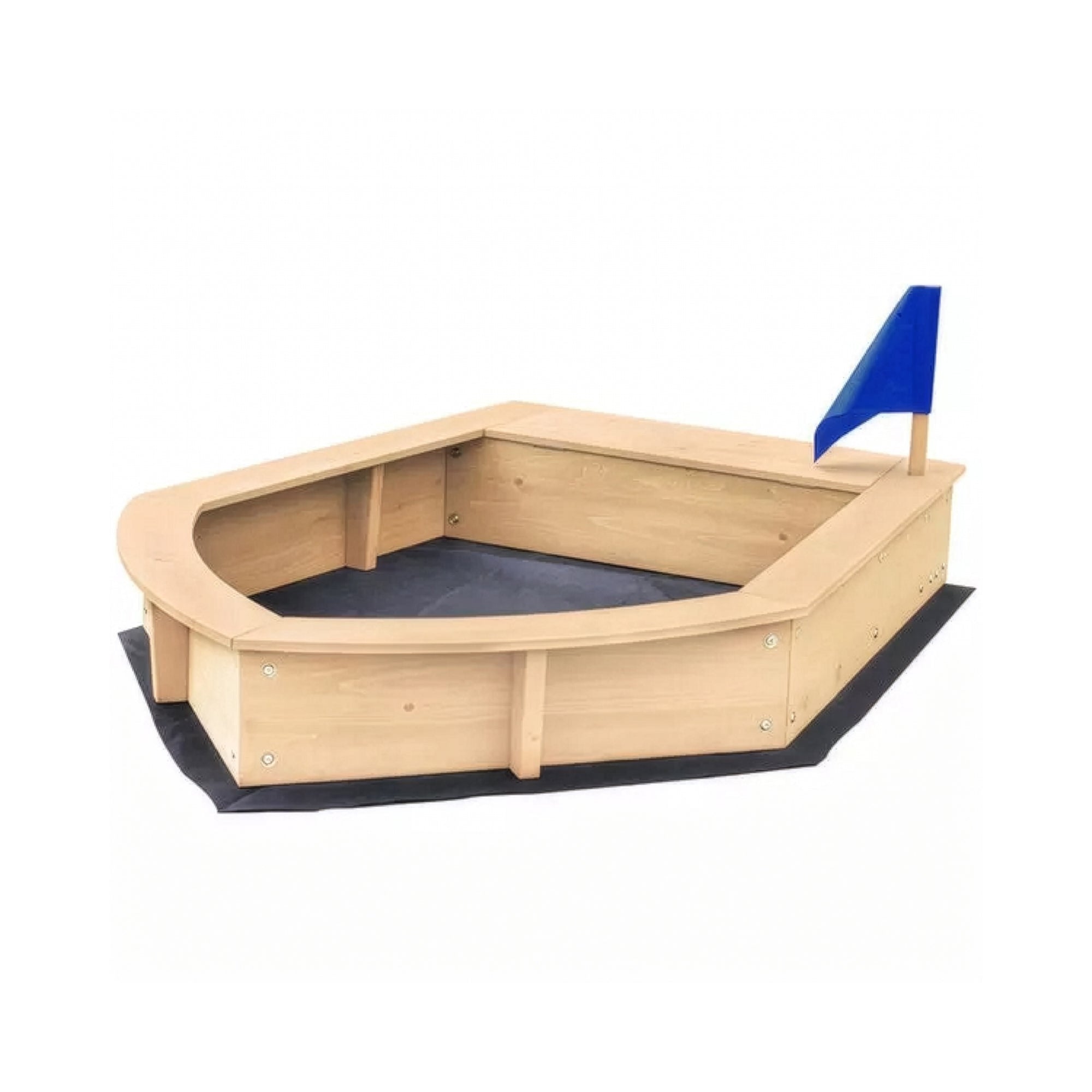 Kids Boat Sand Pit with Seating & Cover (Ages 3+)