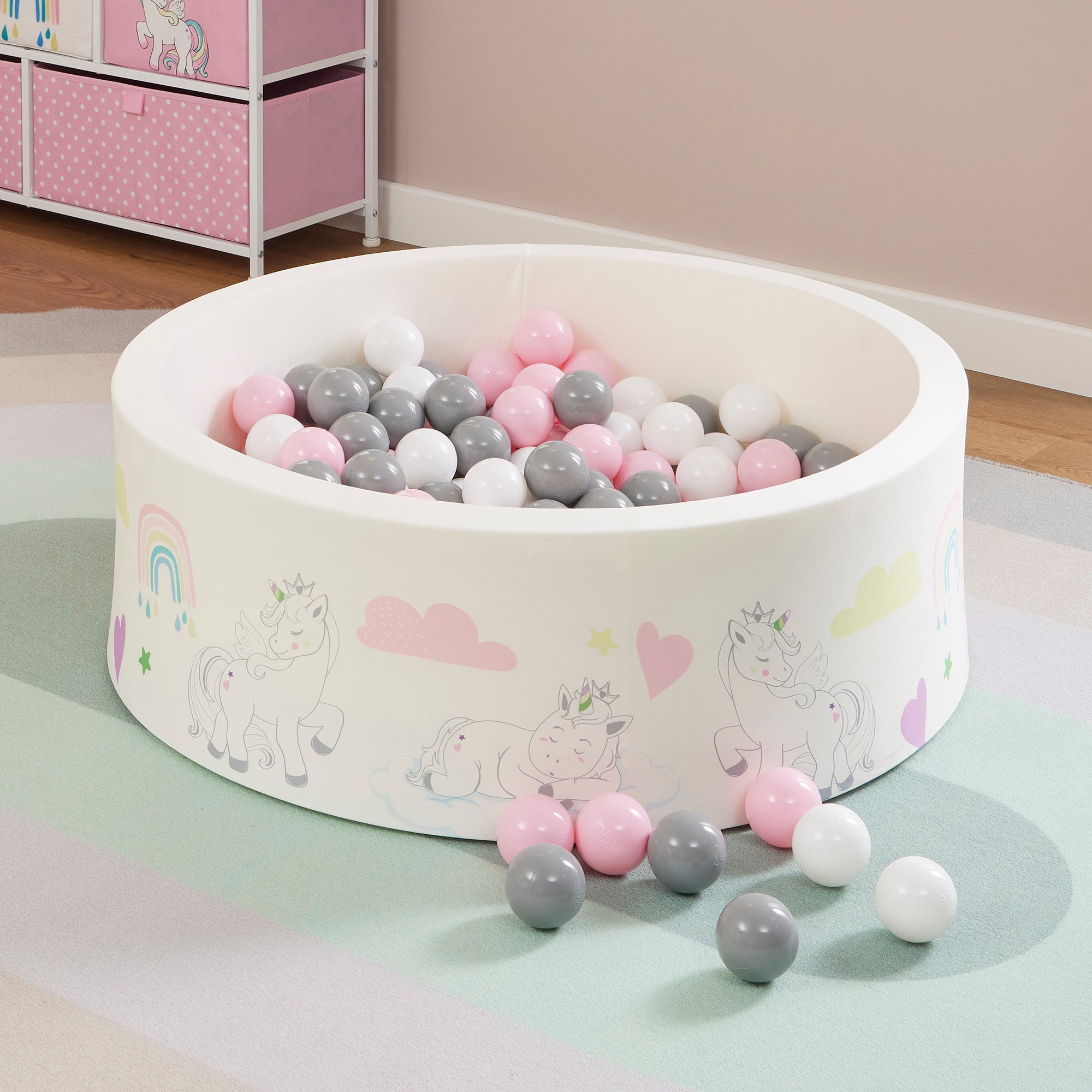 Kids Soft Foam Ball Pit with 200 Balls – Sensory Play (6 Months-3 Years)