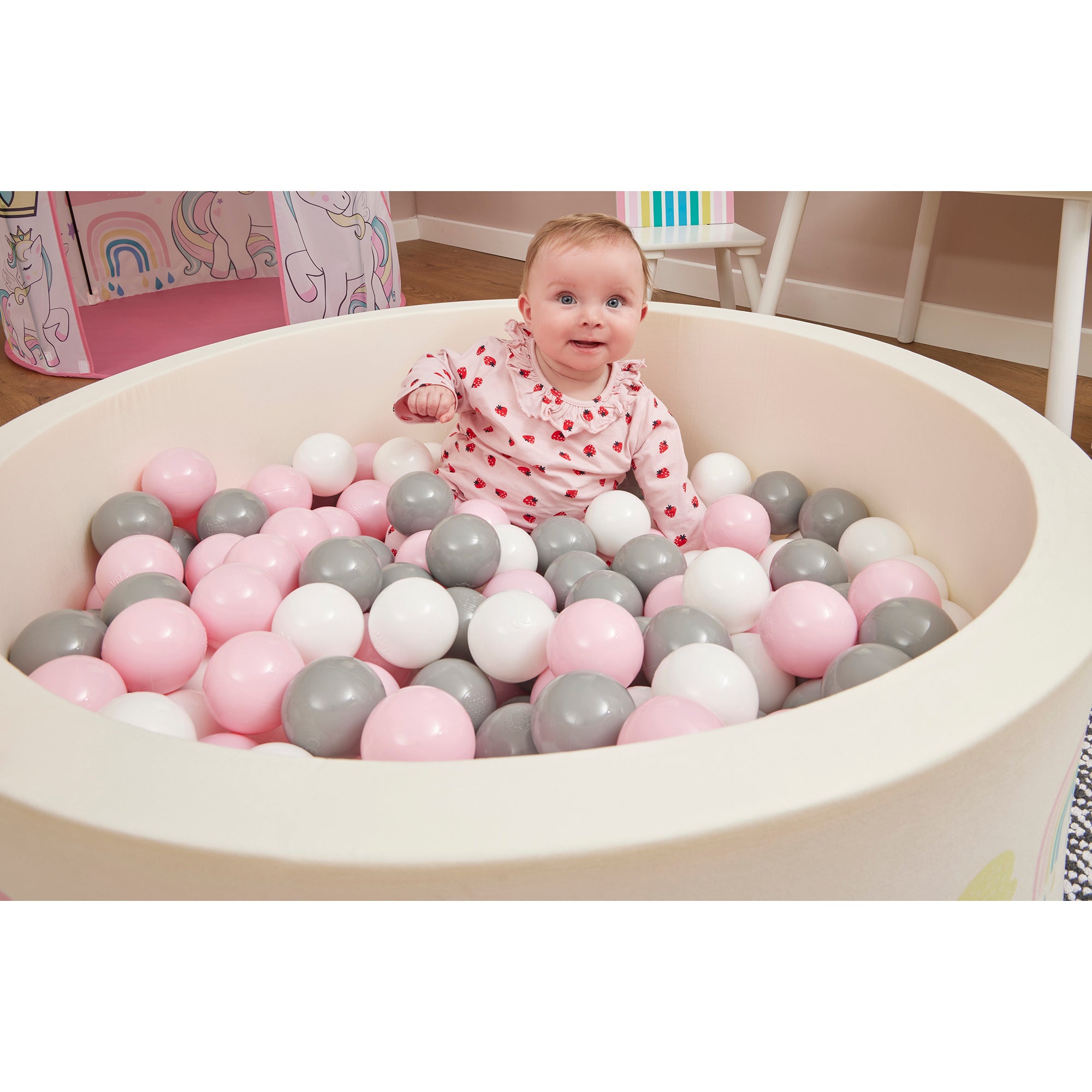 Kids Soft Foam Ball Pit with 200 Balls – Sensory Play (6 Months-3 Years)