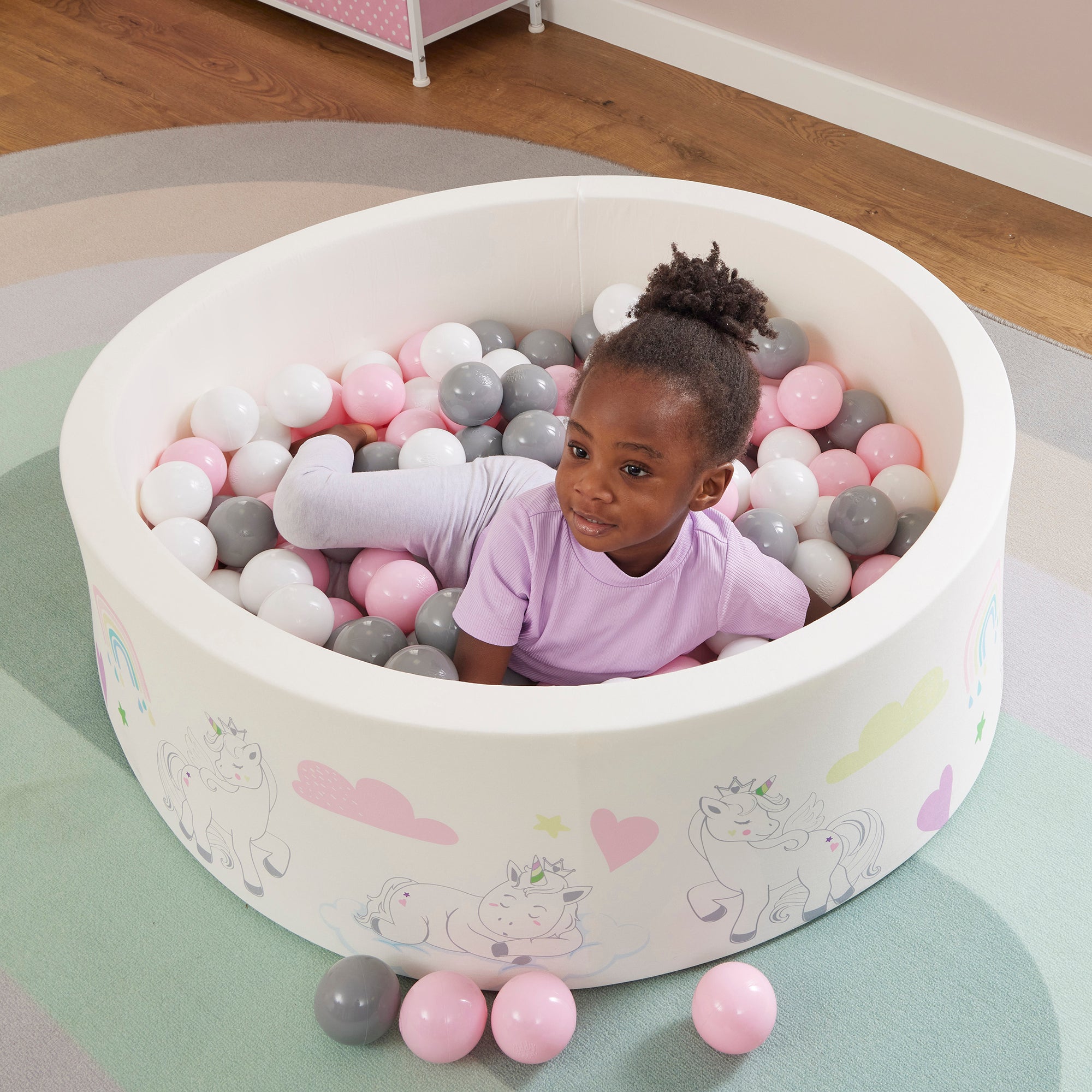 Kids Soft Foam Ball Pit with 200 Balls – Sensory Play (6 Months-3 Years)