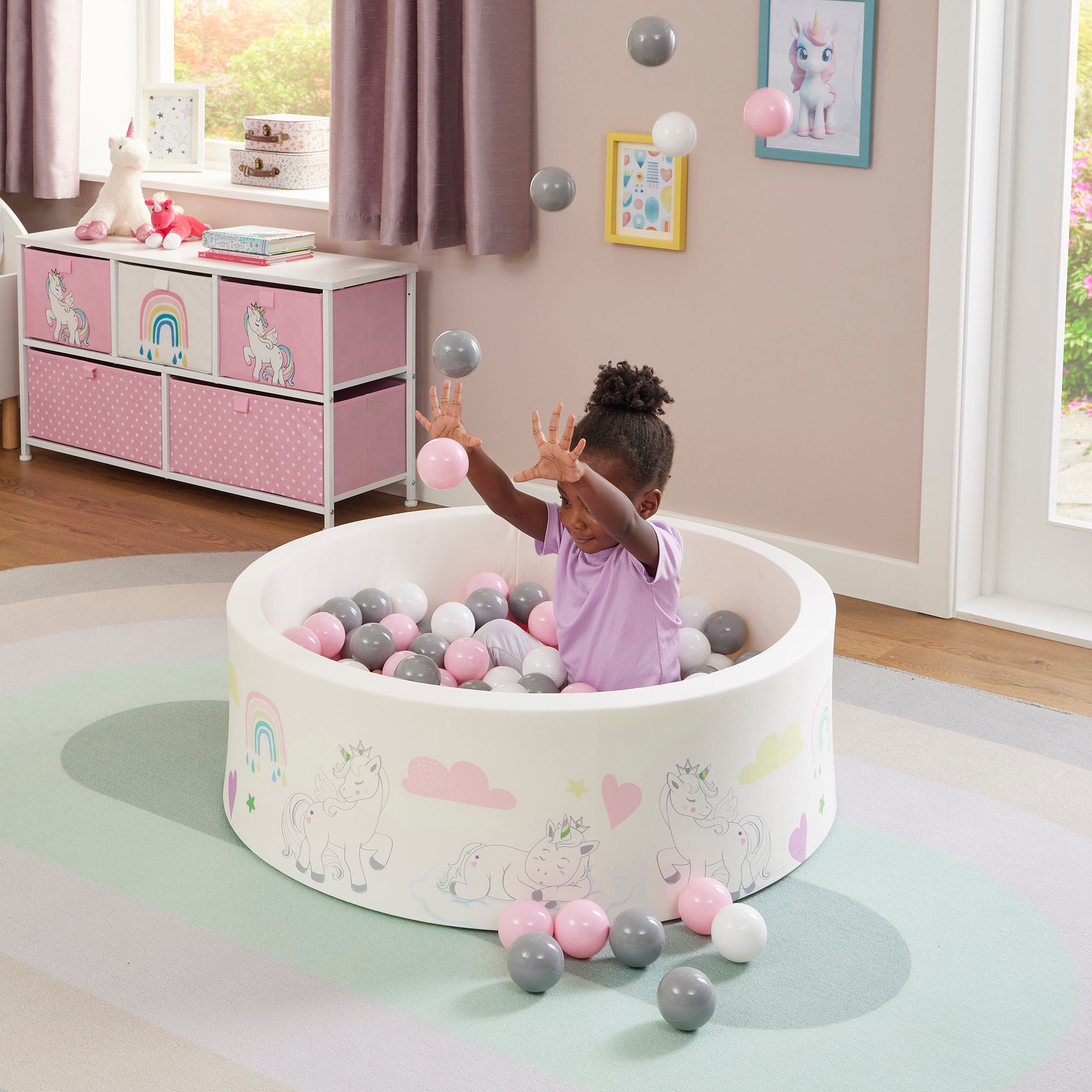 Kids Soft Foam Ball Pit with 200 Balls – Sensory Play (6 Months-3 Years)