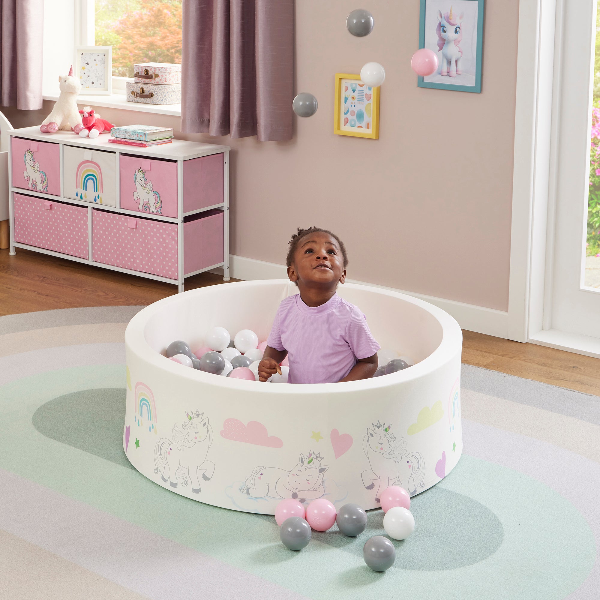 Kids Soft Foam Ball Pit with 200 Balls – Sensory Play (6 Months-3 Years)