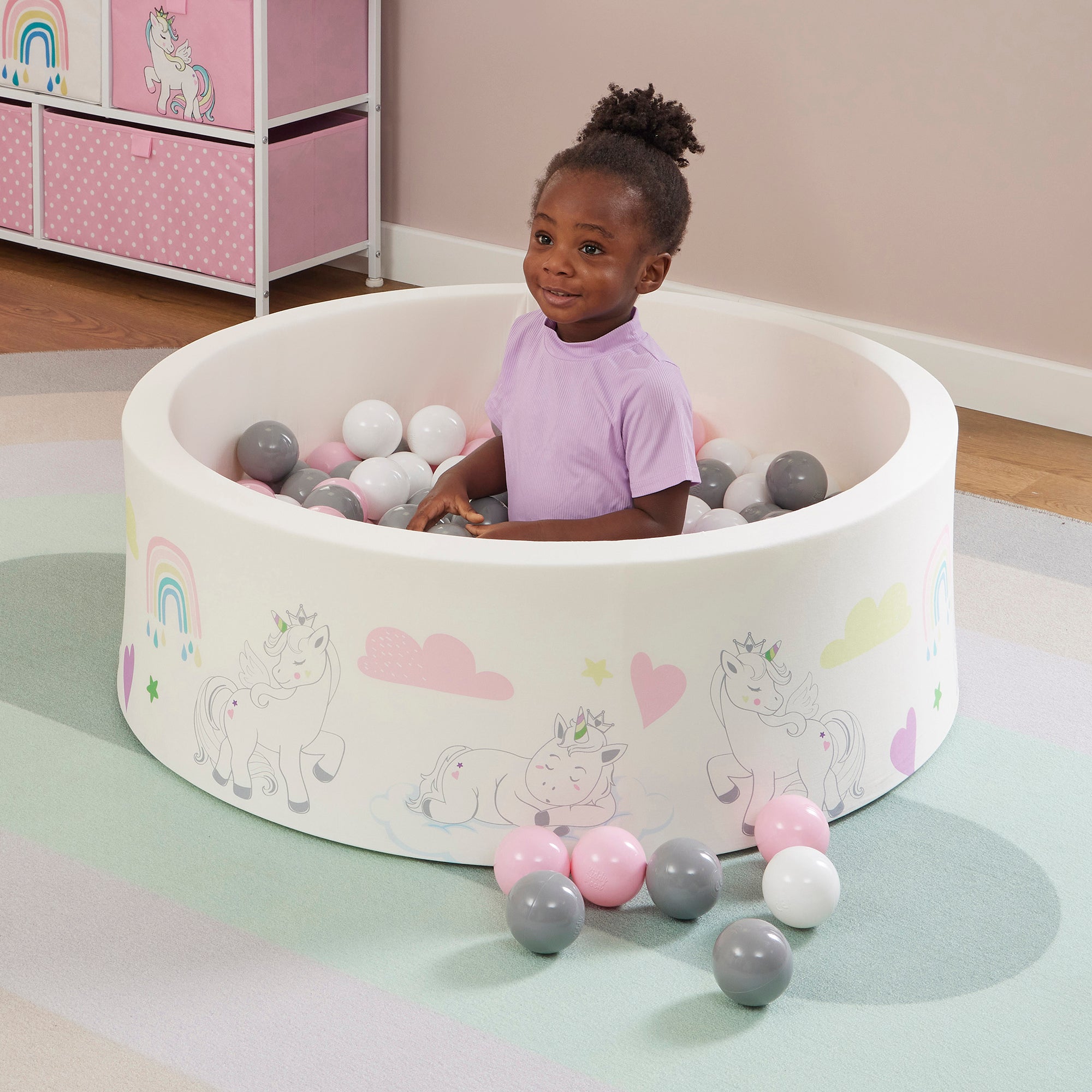 Kids Soft Foam Ball Pit with 200 Balls – Sensory Play (6 Months-3 Years)