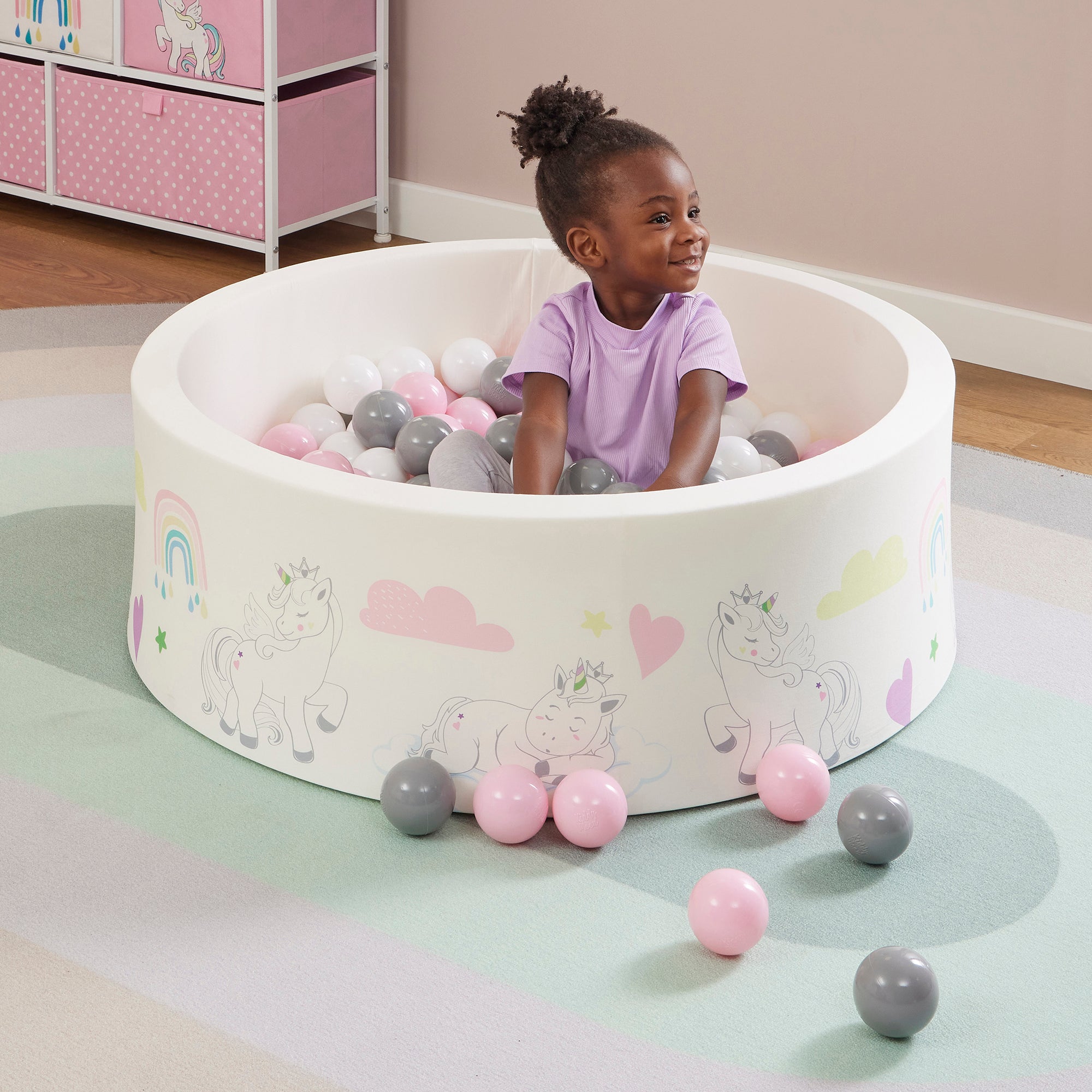 Kids Soft Foam Ball Pit with 200 Balls – Sensory Play (6 Months-3 Years)