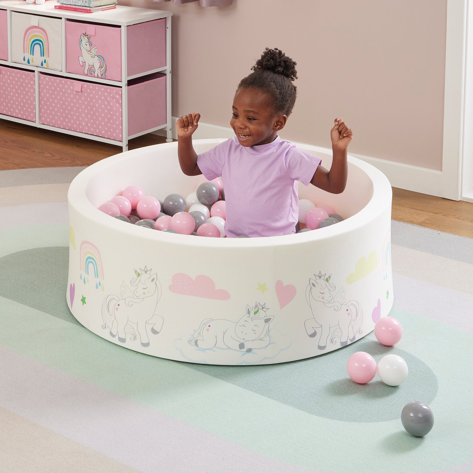 Kids Soft Foam Ball Pit with 200 Balls – Sensory Play (6 Months-3 Years)