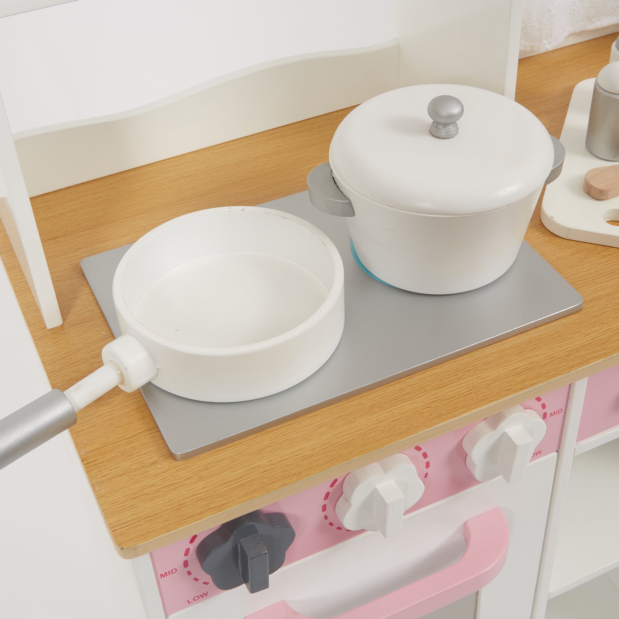 Kids Country Play Kitchen with 9 Accessories (Ages 3+)
