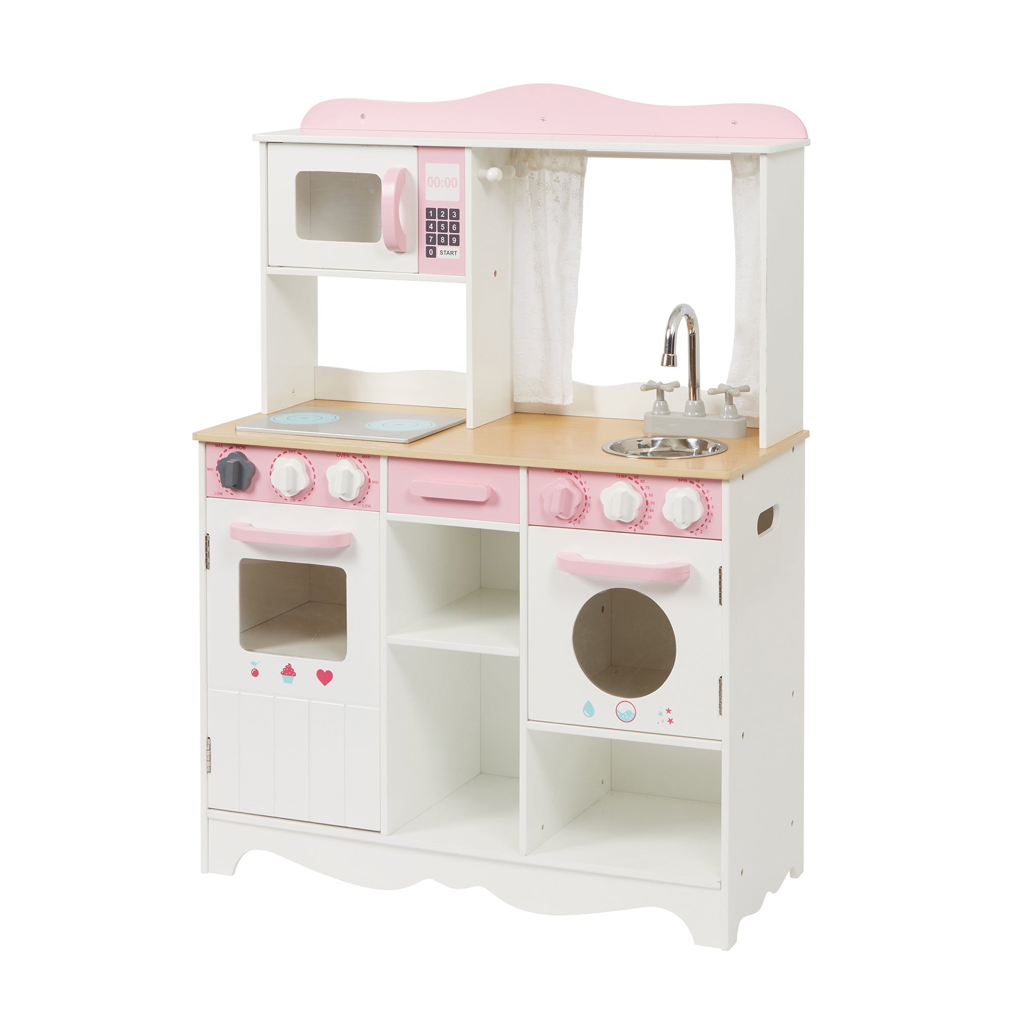 Kids Country Play Kitchen with 9 Accessories (Ages 3+)