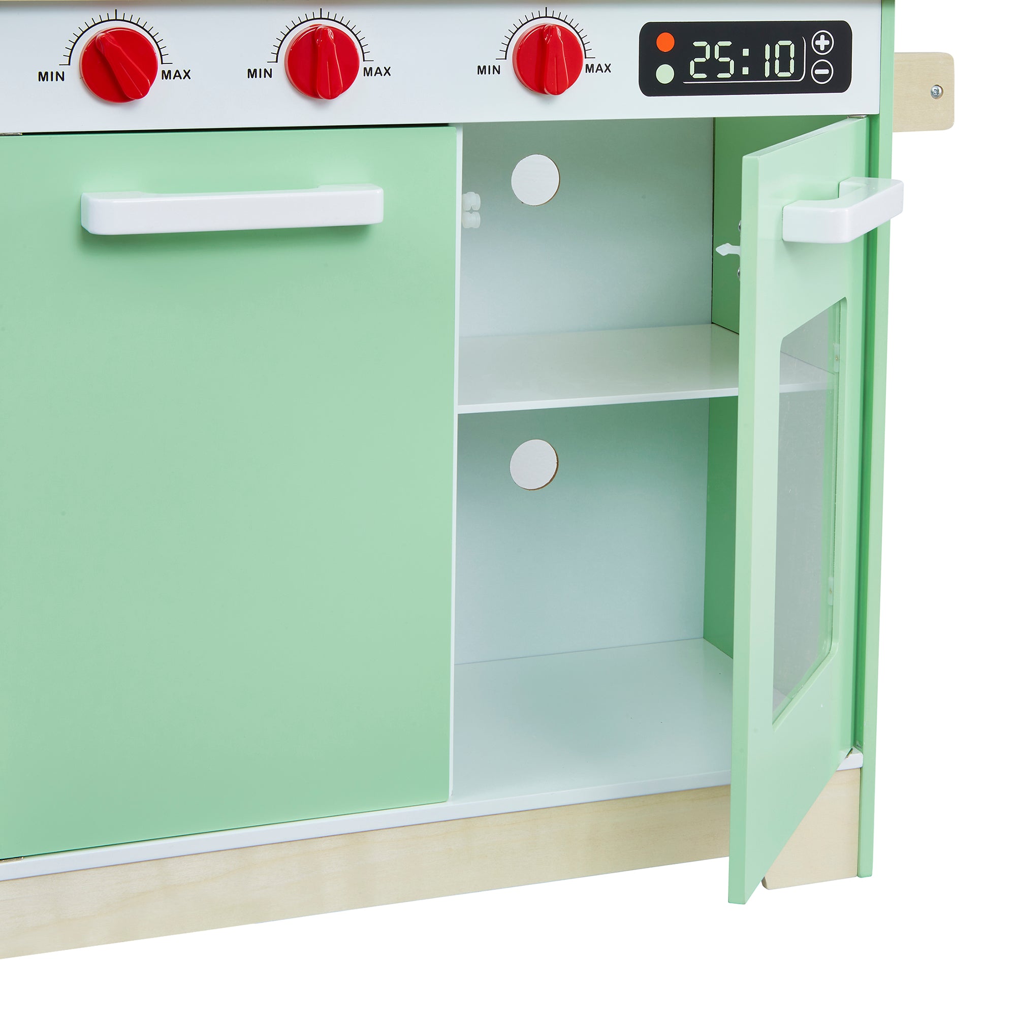 Kids Retro Wooden Play Kitchen with 8 Accessories (Ages 3+)