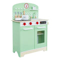 Kids Retro Wooden Play Kitchen with 8 Accessories (Ages 3+)