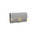 Miss Lulu Leather Look Classic Long Purse - Grey