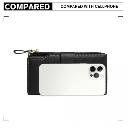 Miss Lulu RFID - Blocking Sleek Clutch Purse - Black