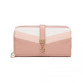 Miss Lulu Mixed Colour Women's Leather Look Clutch Purse - Pink