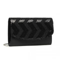Miss Lulu Gorgeous Sequins Evening Clutch Bag Chain Shoulder Bag - Black