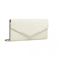 Miss Lulu Lace Envelope Flap Clutch Evening Bag - Beige