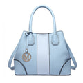 MISS LULU STRUCTURED PANELLED SHOULDER BAG - BLUE