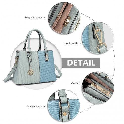 Miss Lulu Modern Elegance PU Leather Lady's Tote - Blue