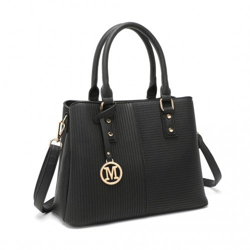 Miss Lulu Modern Elegance PU Leather Lady's Tote - Black