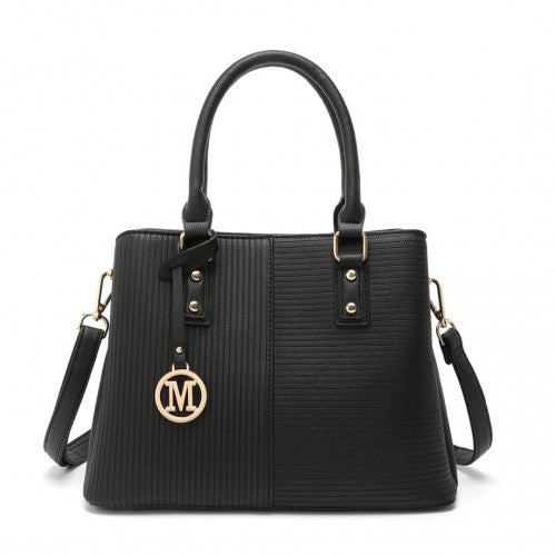 Miss Lulu Modern Elegance PU Leather Lady's Tote - Black