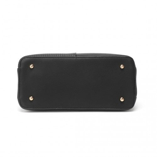 Miss Lulu Modern Elegance PU Leather Lady's Tote - Black