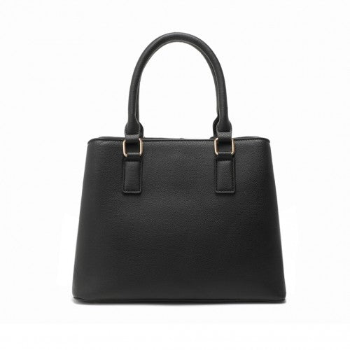 Miss Lulu Modern Elegance PU Leather Lady's Tote - Black