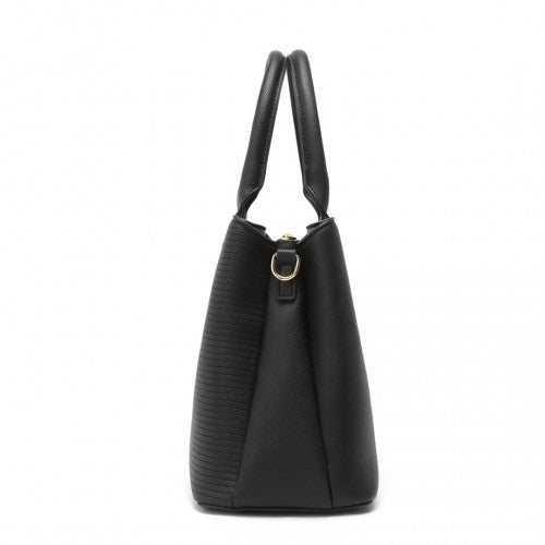 Miss Lulu Modern Elegance PU Leather Lady's Tote - Black