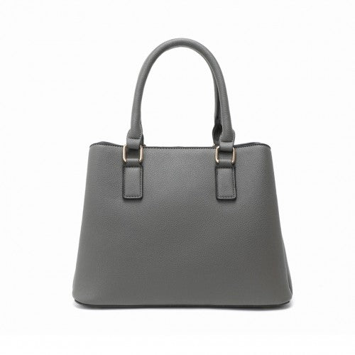 Miss Lulu Modern Elegance PU Leather Lady's Tote - Grey