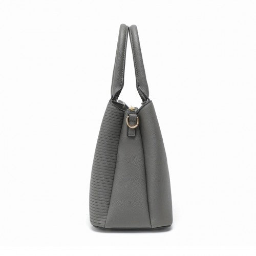 Miss Lulu Modern Elegance PU Leather Lady's Tote - Grey