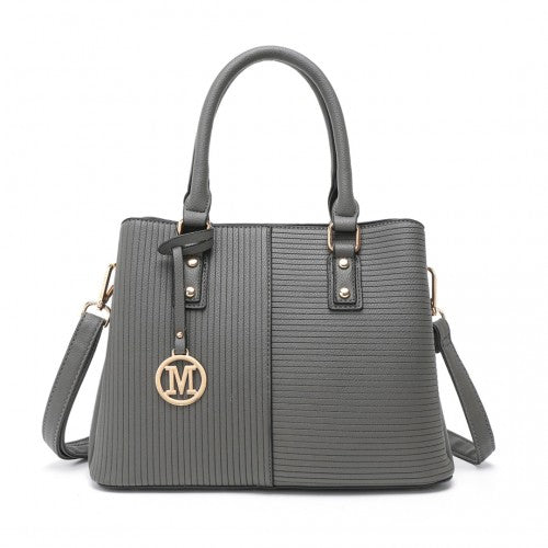 Miss Lulu Modern Elegance PU Leather Lady's Tote - Grey