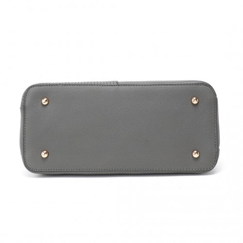 Miss Lulu Modern Elegance PU Leather Lady's Tote - Grey