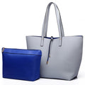 Miss Lulu Women Reversible Contrast Shopper Tote Bag - Grey