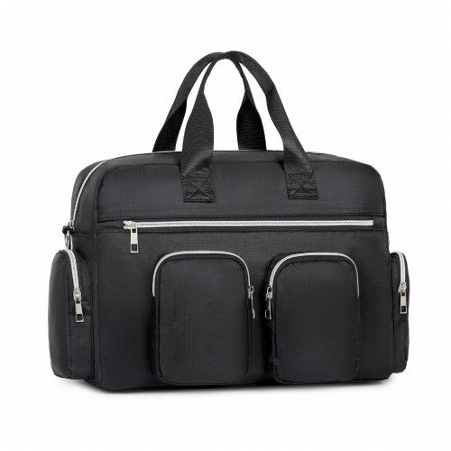 Kono Large Capacity Travel Bag with Multiple Zippered Pockets Perfect For Daily Use - Black