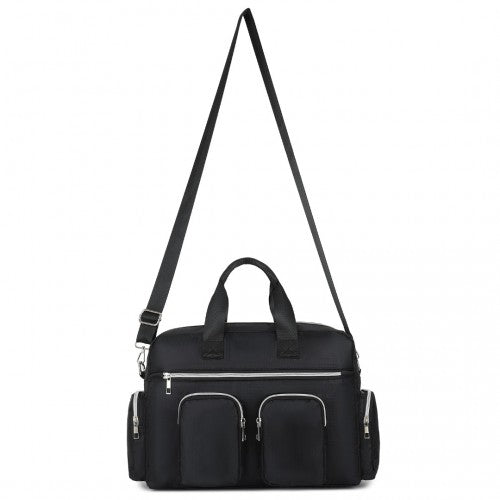 Kono Large Capacity Travel Bag with Multiple Zippered Pockets Perfect For Daily Use - Black