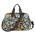 Kono Large Capacity Travel Bag with Multiple Zippered Pockets And Flower Print Perfect For Daily Use - Brown