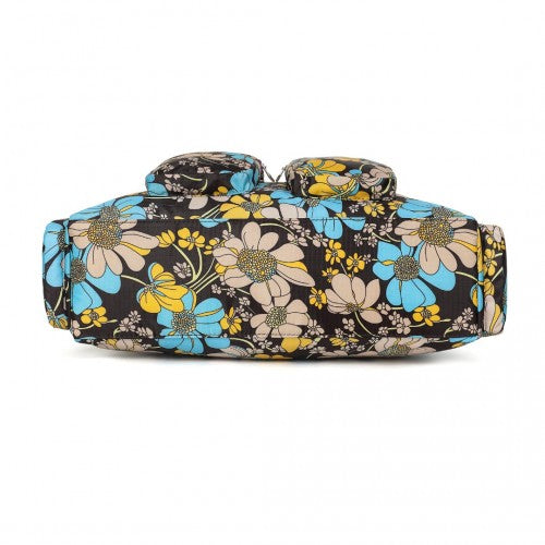 Kono Large Capacity Travel Bag with Multiple Zippered Pockets And Flower Print Perfect For Daily Use - Brown