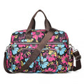 Kono Large Capacity Travel Bag with Multiple Zippered Pockets And Flower Print Perfect For Daily Use - Black