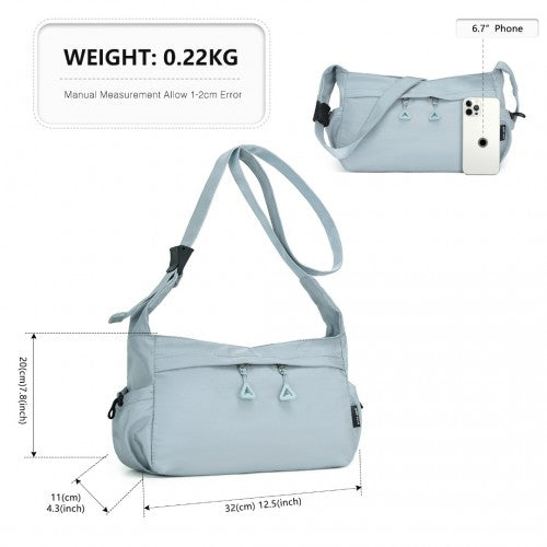 Miss Lulu Ultra - Light Water - Resistant Urban Casual Commuter Crossbody Bag - Blue