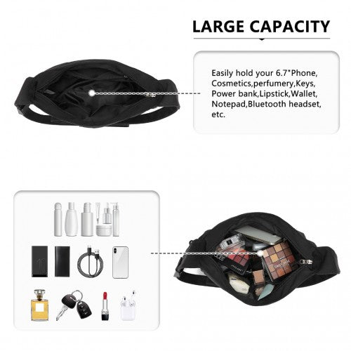 Miss Lulu Ultra - Light Water - Resistant Urban Casual Commuter Crossbody Bag - Black