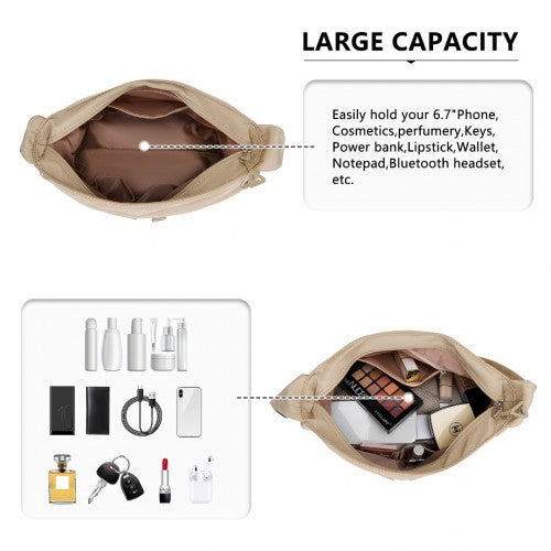 Miss Lulu Ultra - Light Water - Resistant Urban Casual Commuter Crossbody Bag - Khaki