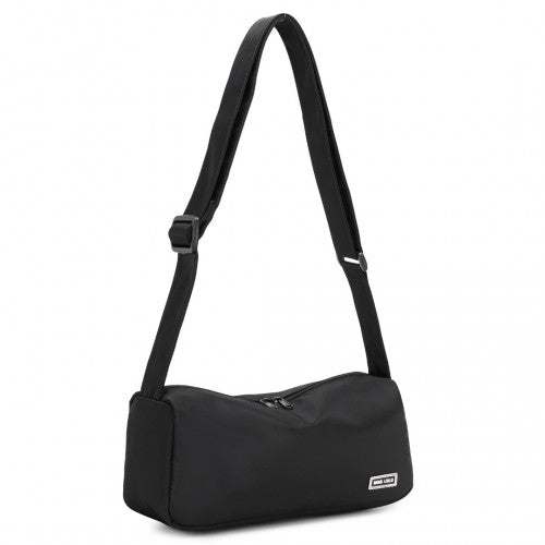 Miss Lulu Vintage Chic Lightweight Water - Resistant Crossbody Bag - Black
