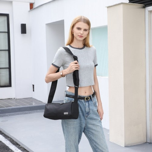 Miss Lulu Vintage Chic Lightweight Water - Resistant Crossbody Bag - Black