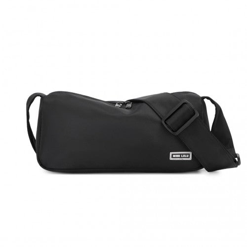 Miss Lulu Vintage Chic Lightweight Water - Resistant Crossbody Bag - Black