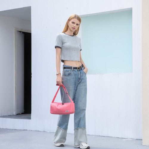 Miss Lulu Vintage Chic Lightweight Water - Resistant Crossbody Bag - Pink