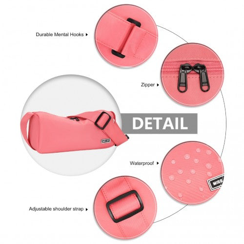 Miss Lulu Vintage Chic Lightweight Water - Resistant Crossbody Bag - Pink