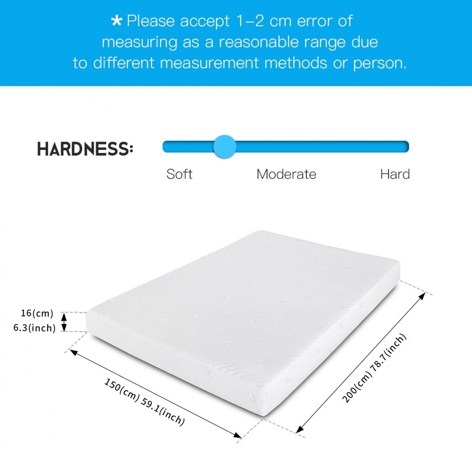 11cm Triple-Layer Memory Foam Mattress – Pressure Relief, Hypoallergenic, Breathable | Single,  King