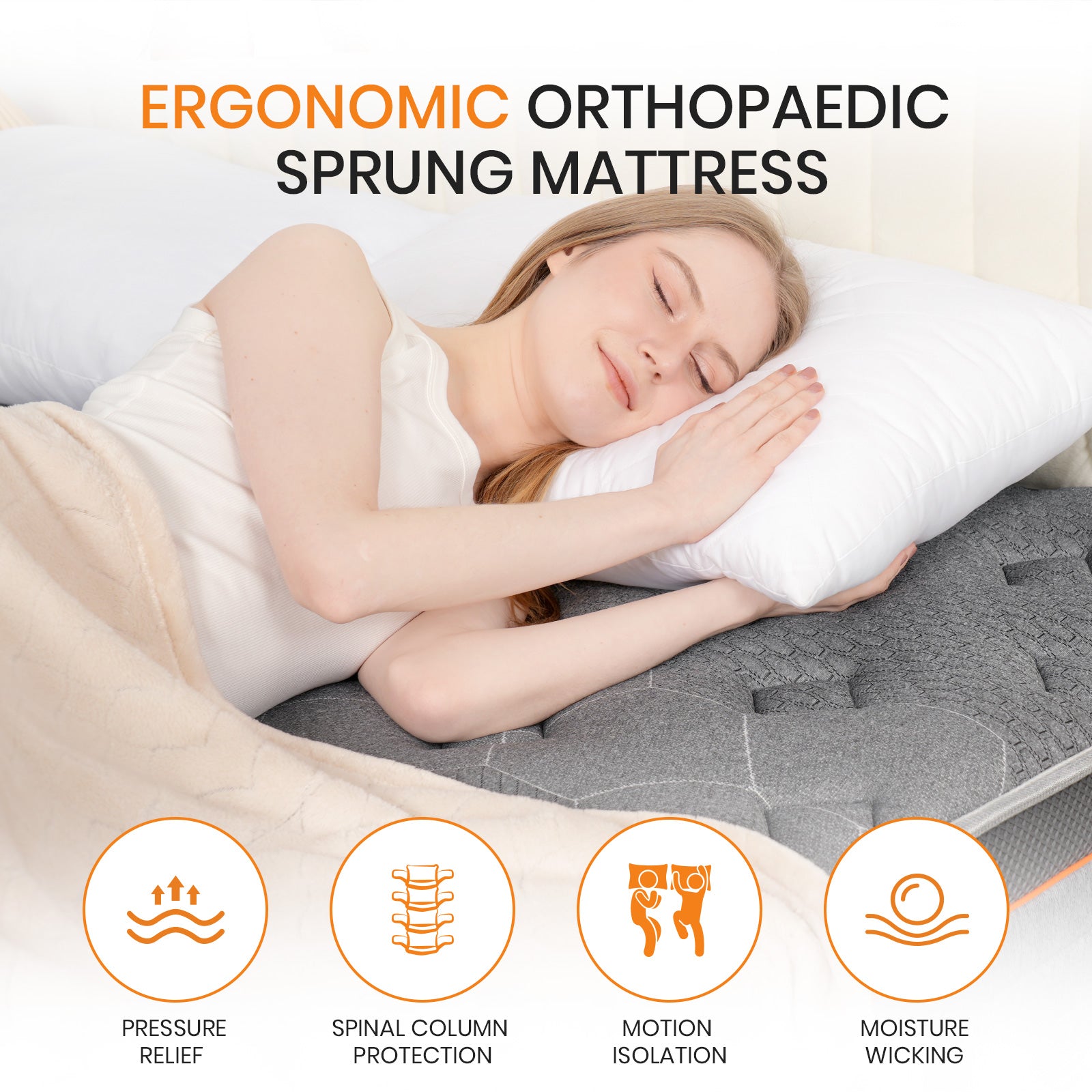 7-Zone Hybrid Pocket Sprung Mattress – Memory Foam, Medium-Firm, Single | Small Double | Double | | King