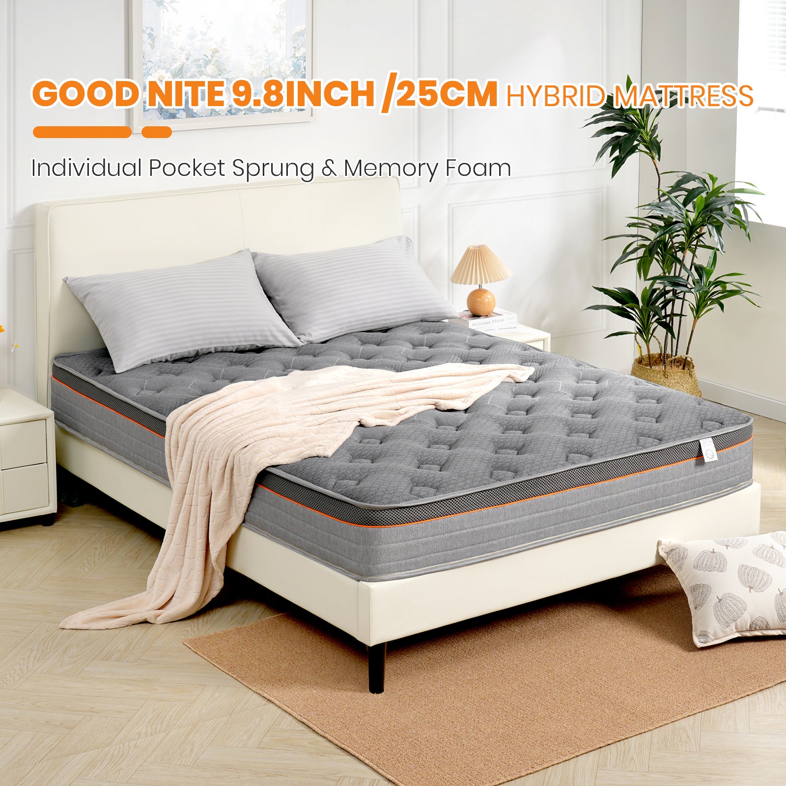 7-Zone Hybrid Pocket Sprung Mattress – Memory Foam, Medium-Firm, Single | Small Double | Double | | King