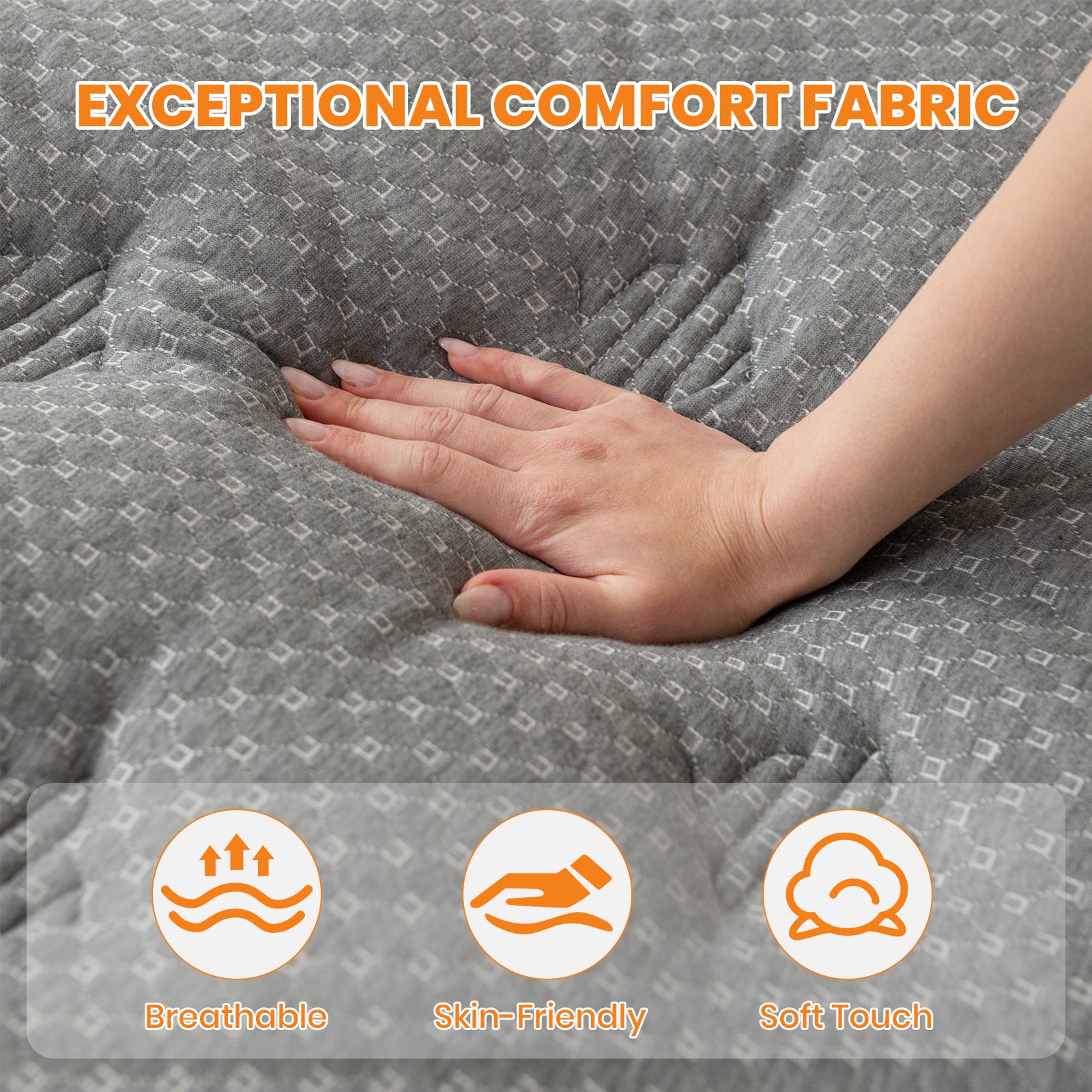 18cm Hybrid Memory Foam & Bonnell Spring Mattress – Medium-Firm, Pressure Relief, Cooler Sleep | Single, Small Double, Double, King