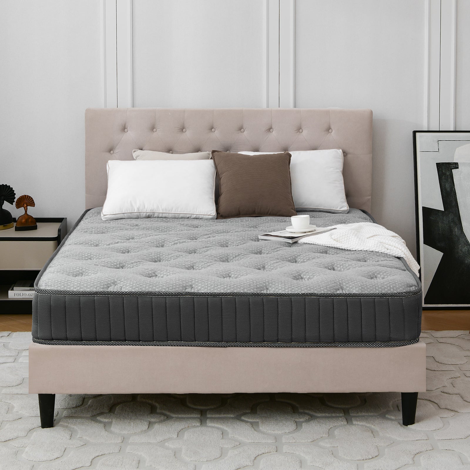 18cm Hybrid Memory Foam & Bonnell Spring Mattress – Medium-Firm, Pressure Relief, Cooler Sleep | Single, Small Double, Double, King